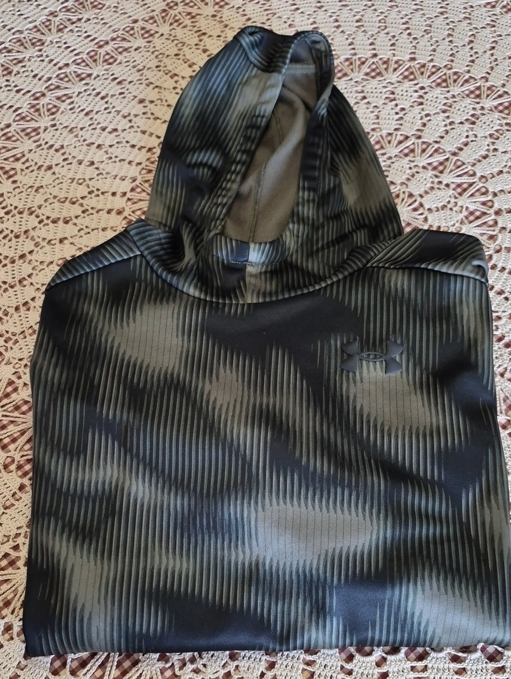 Under Armour Black & Olive Green Camo-Style Kids Hoodie
